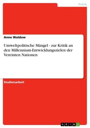 Cover of the book Umweltpolitische Mängel - zur Kritik an den Millennium-Entwicklungszielen der Vereinten Nationen by Johanna Bialek