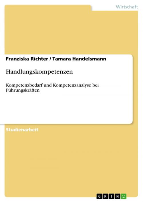 Cover of the book Handlungskompetenzen by Franziska Richter, Tamara Handelsmann, GRIN Verlag