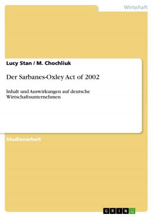 Cover of the book Der Sarbanes-Oxley Act of 2002 by Florian Ellenrieder