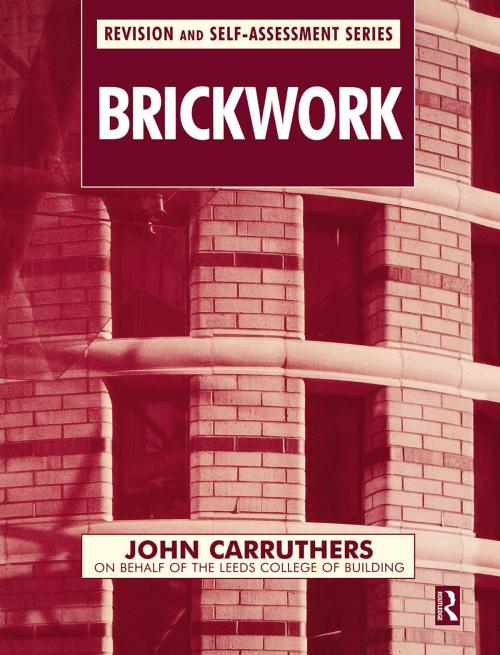 Cover of the book Brickwork by John Carruthers, CRC Press