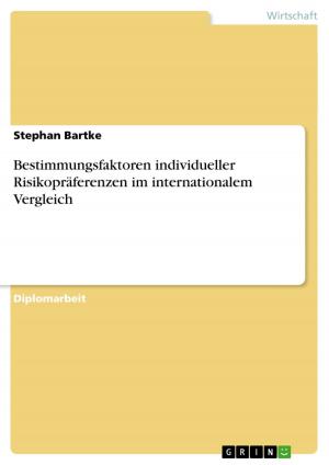 Cover of the book Bestimmungsfaktoren individueller Risikopräferenzen im internationalem Vergleich by Pinar Kehribar