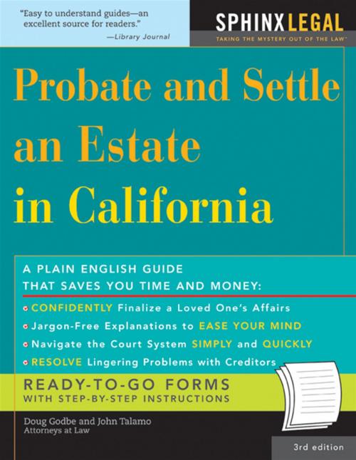 Cover of the book Probate and Settle an Estate in California by John Talamo, Douglas Godbe, Sourcebooks