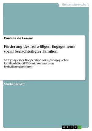 Cover of the book Förderung des freiwilligen Engagements sozial benachteiligter Familien by Steve Nowak
