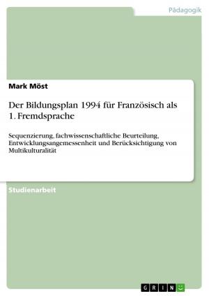 Cover of the book Der Bildungsplan 1994 für Französisch als 1. Fremdsprache by Robert Paetsch