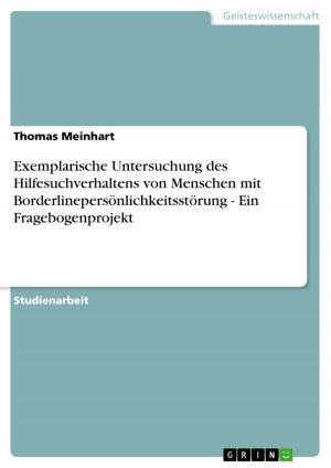 Cover of the book Exemplarische Untersuchung des Hilfesuchverhaltens von Menschen mit Borderlinepersönlichkeitsstörung - Ein Fragebogenprojekt by Ines Leyens