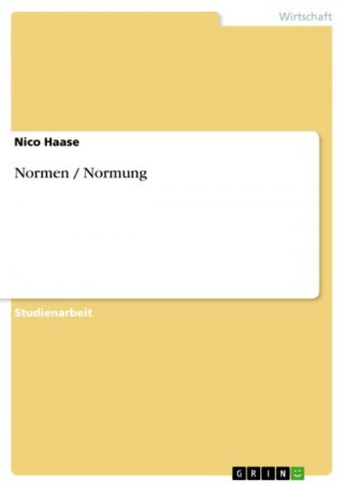 Cover of the book Normen / Normung by Nico Haase, GRIN Verlag