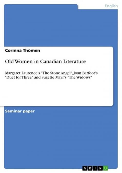 Cover of the book Old Women in Canadian Literature by Corinna Thömen, GRIN Publishing