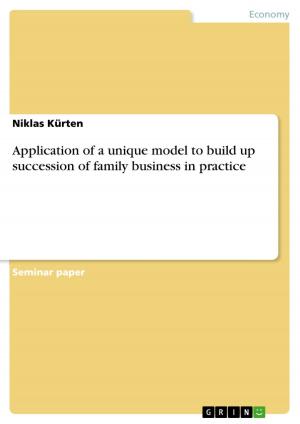 Cover of the book Application of a unique model to build up succession of family business in practice by Andreas Thiel