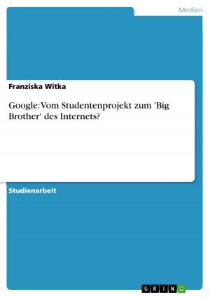 Cover of the book Google: Vom Studentenprojekt zum 'Big Brother' des Internets? by Franziska Kreisel