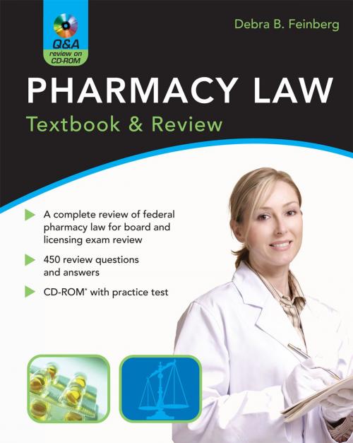 Cover of the book Pharmacy Law: Textbook & Review by Debra B. Feinberg, McGraw-Hill Education
