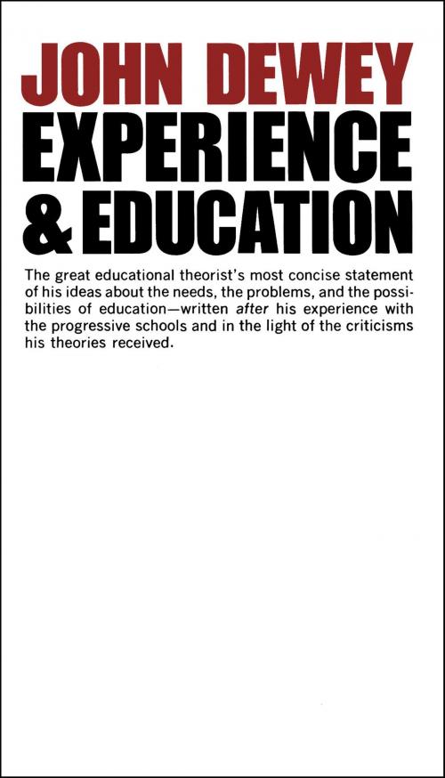 Cover of the book Experience And Education by John Dewey, Free Press