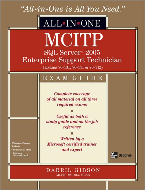 Cover of the book MCITP SQL Server 2005 Database Administration All-in-One Exam Guide (Exams 70-431, 70-443, & 70-444) by Darril Gibson, McGraw-Hill Education