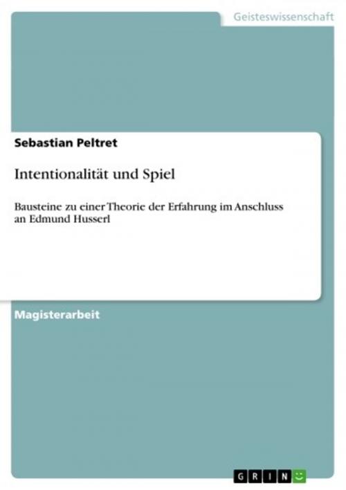 Cover of the book Intentionalität und Spiel by Sebastian Peltret, GRIN Verlag