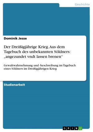 Cover of the book Der Dreißigjährige Krieg. Aus dem Tagebuch des unbekannten Söldners: 'angezundet vndt lassen brenen' by Beate Gansauge