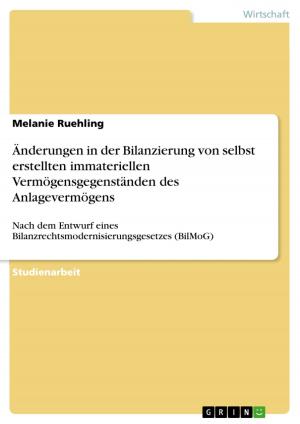 Cover of the book Änderungen in der Bilanzierung von selbst erstellten immateriellen Vermögensgegenständen des Anlagevermögens by Robert Otten