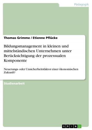 Cover of the book Bildungsmanagement in kleinen und mittelständischen Unternehmen unter Berücksichtigung der prozessualen Komponente by Beate Schlüter-Rickert
