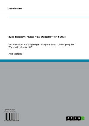Cover of the book Zum Zusammenhang von Wirtschaft und Ethik by Alida Ziehm