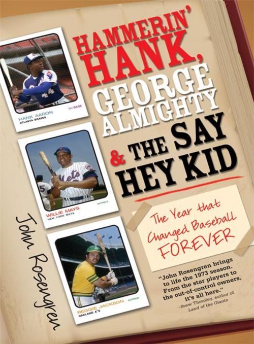 Cover of the book Hammerin' Hank, George Almighty and the Say Hey Kid by John Rosengren, Sourcebooks