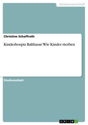 Book cover of Kinderhospiz Balthasar: Wie Kinder sterben