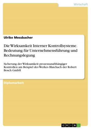 Cover of the book Die Wirksamkeit Interner Kontrollsysteme. Bedeutung für Unternehmensführung und Rechnungslegung by Manfred Lotz