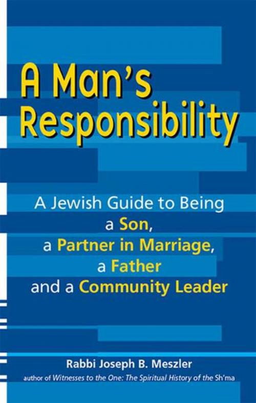 Cover of the book A Man's Responsibility: A Jewish Guide to Being a Son, a Partner in Marriage, a Father and a Community Leader by Rabbi Joseph B. Meszler, Jewish Lights Publishing