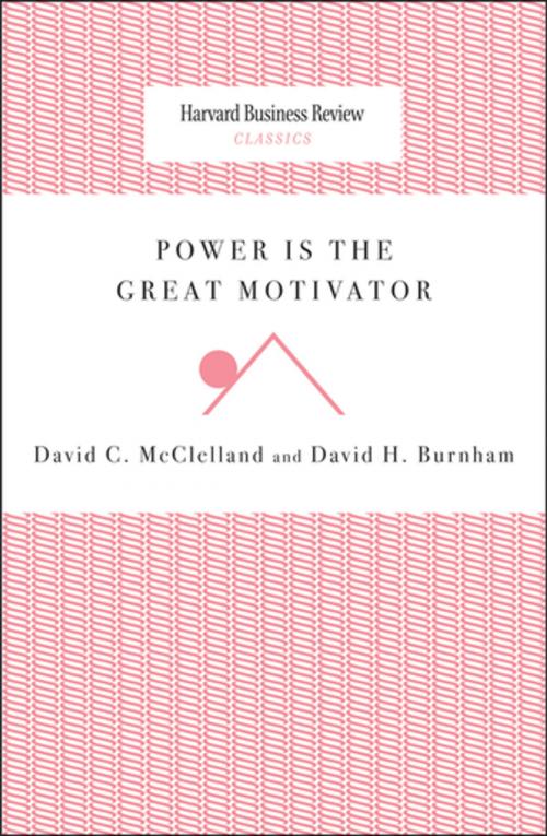 Cover of the book Power Is the Great Motivator by David C. McClelland, David H. Burnham, Harvard Business Review Press