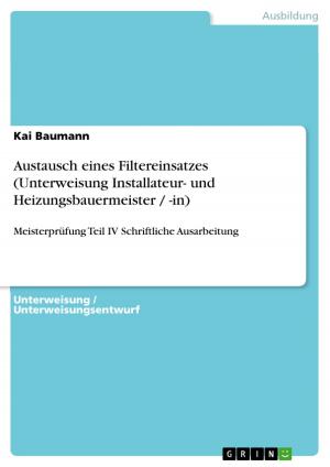 Cover of the book Austausch eines Filtereinsatzes (Unterweisung Installateur- und Heizungsbauermeister / -in) by Linda Woog