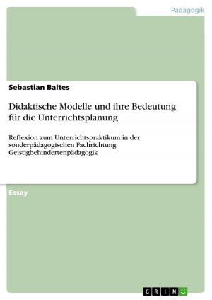 Cover of the book Didaktische Modelle und ihre Bedeutung für die Unterrichtsplanung by Heiko Wulschner