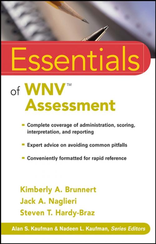 Cover of the book Essentials of WNV Assessment by Kimberly A. Brunnert, Jack A. Naglieri, Steven T. Hardy-Braz, Wiley