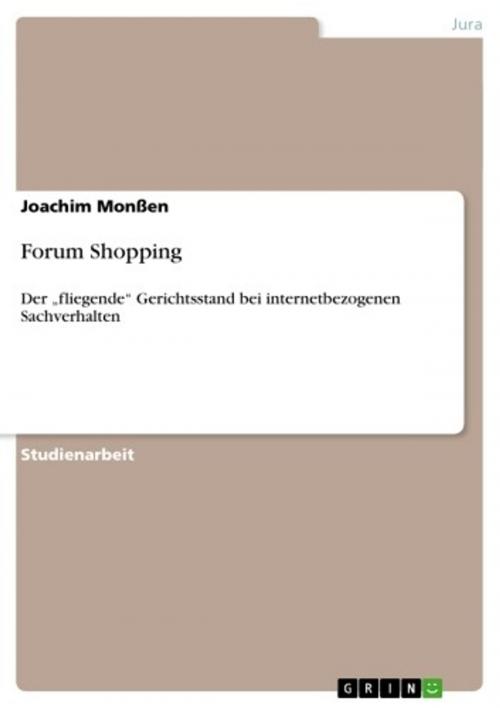Cover of the book Forum Shopping by Joachim Monßen, GRIN Verlag