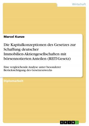 Cover of the book Die Kapitalkonzeptionen des Gesetzes zur Schaffung deutscher Immobilien-Aktiengesellschaften mit börsennotierten Anteilen (REIT-Gesetz) by Florian Steiner
