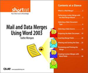 Cover of Mail and Data Merges Using Word 2003 (Digital Short Cut)