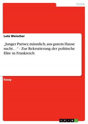 Cover of the book 'Junger Pariser, männlich, aus gutem Hause sucht...' - Zur Rekrutierung der politische Elite in Frankreich by Wolfgang Benzel