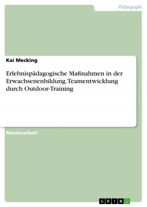 Cover of the book Erlebnispädagogische Maßnahmen in der Erwachsenenbildung. Teamentwicklung durch Outdoor-Training by Sindy Störer