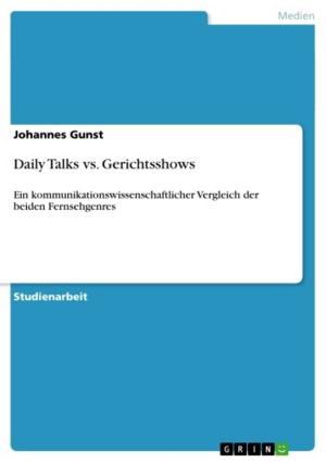 Cover of the book Daily Talks vs. Gerichtsshows by Kathleen Grünert