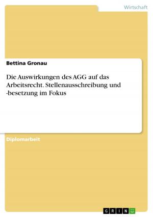 Cover of the book Die Auswirkungen des AGG auf das Arbeitsrecht. Stellenausschreibung und -besetzung im Fokus by GRIN Verlag