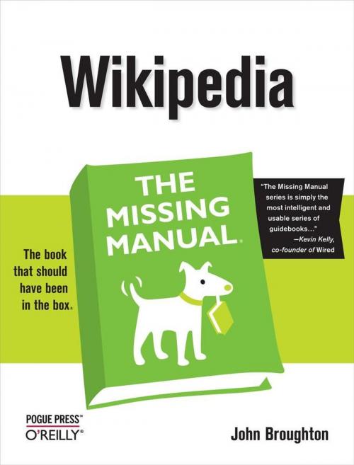 Cover of the book Wikipedia: The Missing Manual by John Broughton, O'Reilly Media