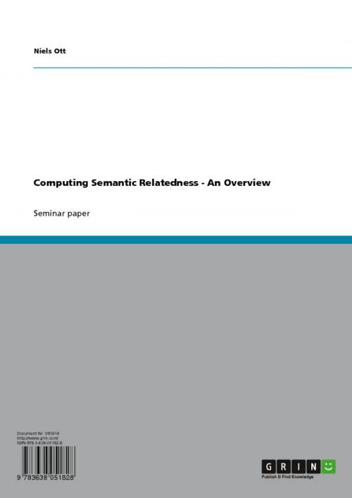 Cover of the book Computing Semantic Relatedness by Niels Ott, GRIN Verlag