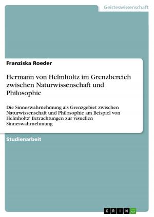 Cover of the book Hermann von Helmholtz im Grenzbereich zwischen Naturwissenschaft und Philosophie by Anja Winterstein