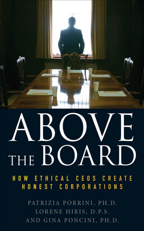 Cover of the book Above the Board: How Ethical CEOs Create Honest Corporations by Patrizia Porrini, Lorene Hiris, Gina Poncini, McGraw-Hill Education