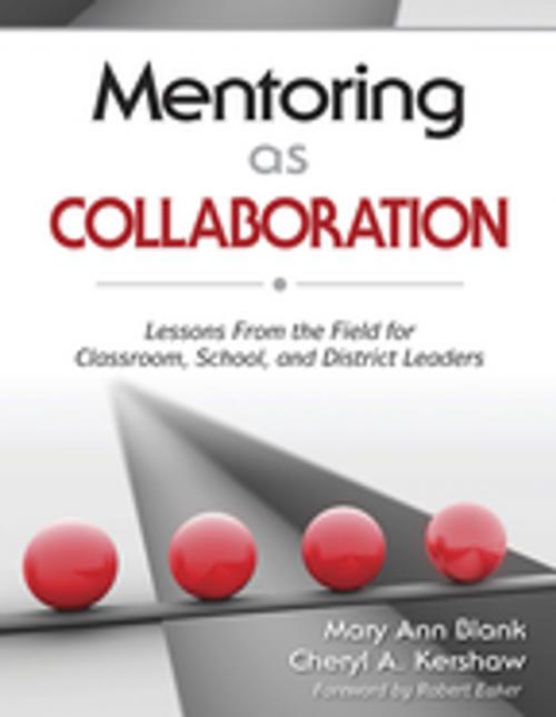 Cover of the book Mentoring as Collaboration by Mary Ann Blank, Cheryl A. Kershaw, SAGE Publications