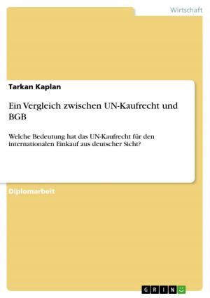 Cover of the book Ein Vergleich zwischen UN-Kaufrecht und BGB by Burkhard Blumberger