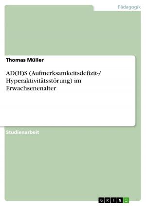 Cover of the book AD(H)S (Aufmerksamkeitsdefizit-/ Hyperaktivitätsstörung) im Erwachsenenalter by Stefanie Kern