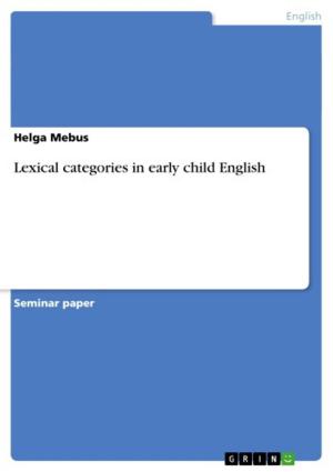 Book cover of Lexical categories in early child English