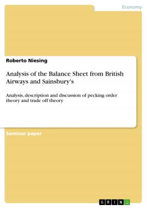 Cover of the book Analysis of the Balance Sheet from British Airways and Sainsbury's by Florian Kistner