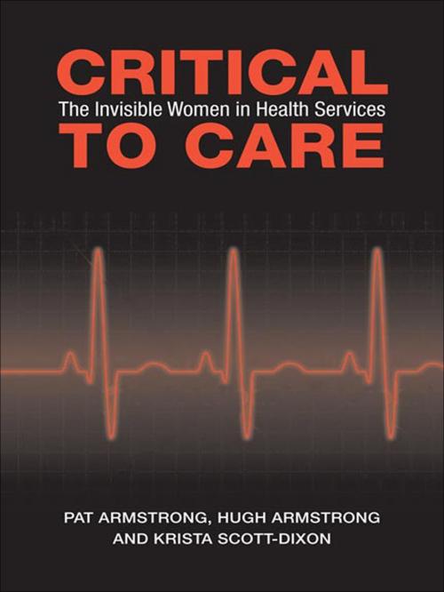 Cover of the book Critical To Care by Pat Armstrong, Hugh  Armstrong, Krista  Scott-Dixon, University of Toronto Press, Scholarly Publishing Division