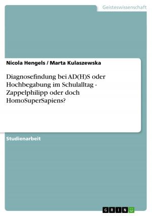 Cover of the book Diagnosefindung bei AD(H)S oder Hochbegabung im Schulalltag - Zappelphilipp oder doch HomoSuperSapiens? by Christian Fuchs