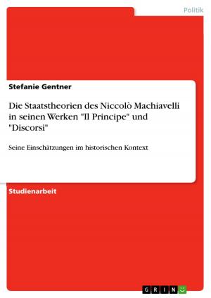 Cover of the book Die Staatstheorien des Niccolò Machiavelli in seinen Werken 'Il Principe' und 'Discorsi' by Stephan Hagemann