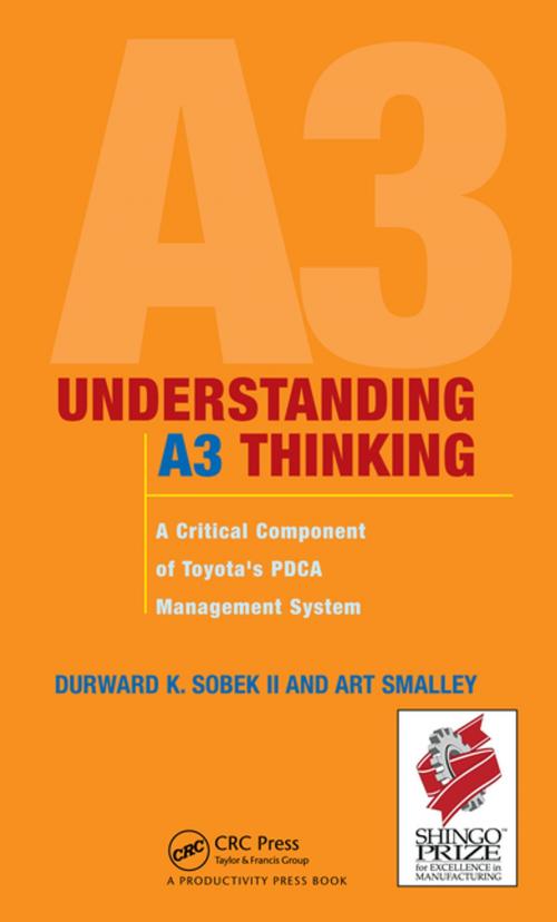 Cover of the book Understanding A3 Thinking by Durward K. Sobek II., Art Smalley, Taylor and Francis