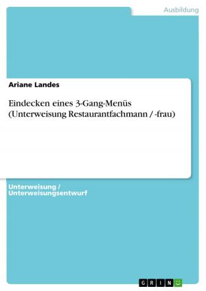 Cover of the book Eindecken eines 3-Gang-Menüs (Unterweisung Restaurantfachmann / -frau) by Faith Van Rooyen